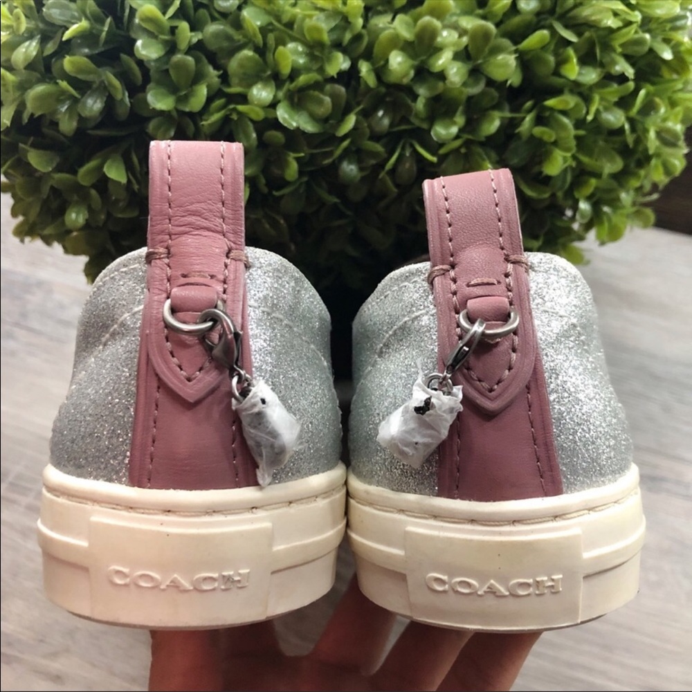Coach Cherry Patch Silver Glitter Slipon Sneaker - image 2